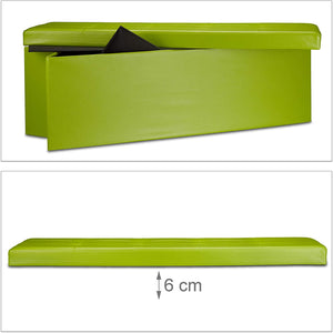 Sgabello pieghevole sintetico pouf contenitore pieghevole 114 cm verde 13_0002807_2