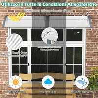 Tettoia per Porta Finestra, Pensilina Tettoia per Porta in Policarbonato, per Protezione da Sole, Pioggia, Neve, per Balcone, Finestre e Porte (Trasparente, 122 x 99 x 28cm)