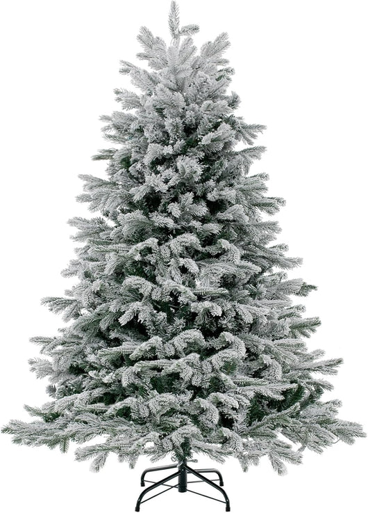 Albero di Natale Artificiale da 146/180 cm, Albero di Natale Pre-Illuminato con Cerniera con 688/1022 Punte di Rami PE PVC & 200/350 Luci LED Bianche Calde per Casa e Ufficio (146 cm)