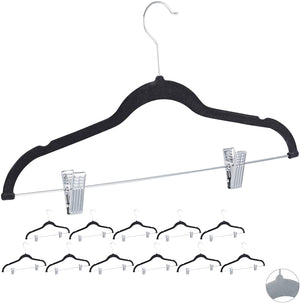 Set di 12 grucce con clip in velluto nero 13_0000754