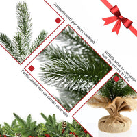 Mini Albero di Natale 50 cm, Albero di Natale Piccolo con Rami in PE, Base Stabile di Cemento, per Casa, Ufficio e Negozio