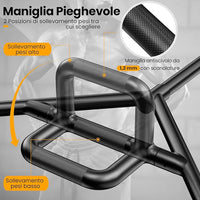 Barra della Trappola Olimpica, Olympic Hex Trap Bar in Acciaio con Maniglie Piegehvole, Barra Sollevamento Pesi, Capacità di Carico 226 kg(Nero)