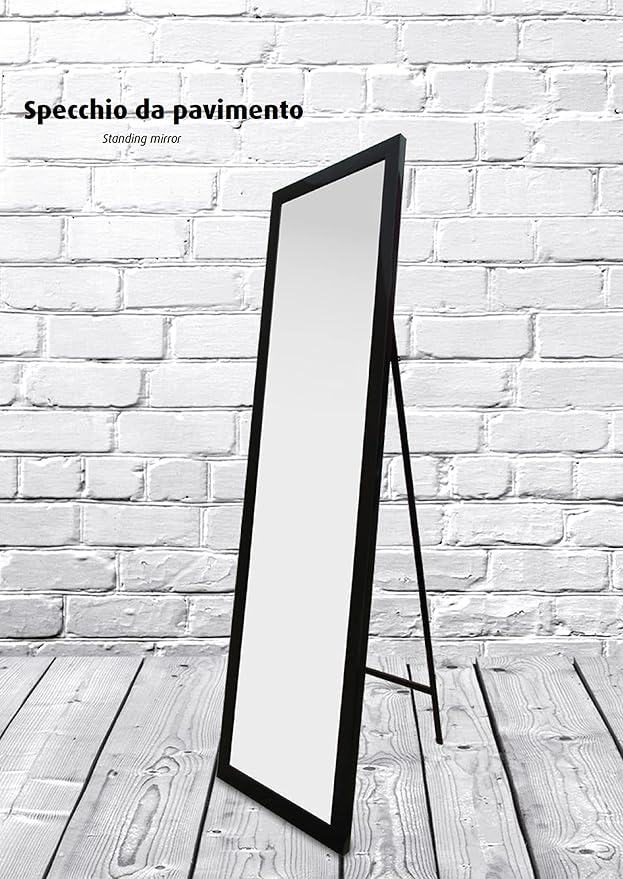 King Home SPECCHIO DA PAVIMENTO CM 159X38 C/CORNICE BIANCA