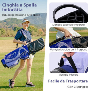 Set Completo di Mazze da Golf per Donna, con Driver 460CC 1, Fairway 3, Ibrido 5, Ferri 5, 6, 7, 8, 9, P e S, Putter e Borsa Portatile Leggera, Destrorso