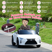 Lexus Auto Elettrica per Bambini, Macchina Elettrica Cavalcabile con Telecomando Luci LED Luminose Musica e Storie, 3-5 km/h, per Bambini 37-96 Mesi (Bianco)