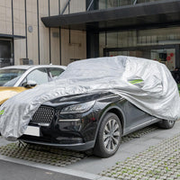 Copertura Auto con Porta a Zip, Serratura, Copertura per Auto con Strisce Riflettenti, Copertura Universale per Esterni per Auto (492 X 191 X 154 cm)