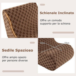 Sedia a Sacco con Pouf, Divano in Spugna ad Alta Elasticità, Fondo Antiscivolo e Copertura in Velluto Lavabile, Comoda Poltrona Pigra per Soggiorno Camera da Letto Sala Lettura (Marrone)