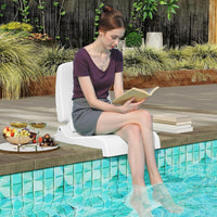 Sedia da Piscina Esterno, Sedia Pieghevole con Maniglia e Supporto, Foro di Drenaggio, Struttura in PE, Design Leggero per Spiagga, Campeggio, Pesca, Portata 100 kg