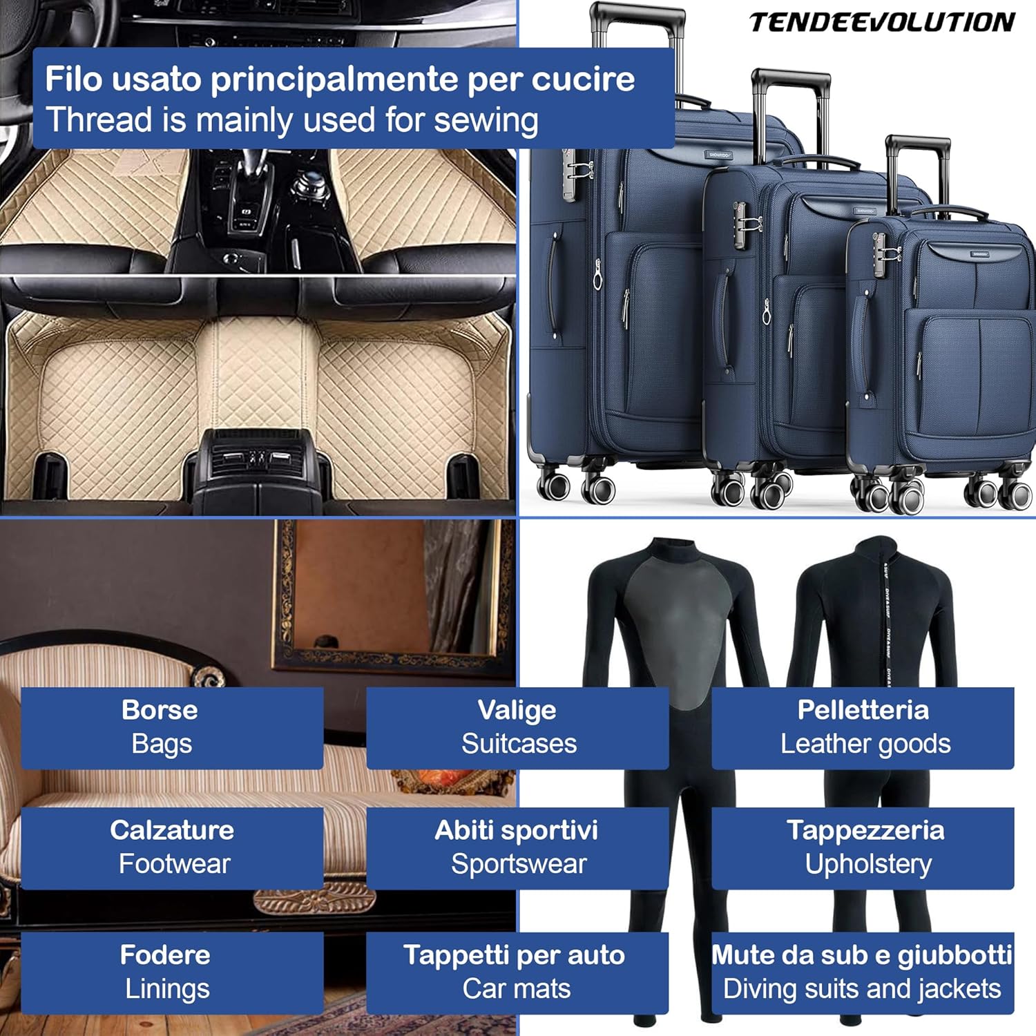 Filo da Cucito in Poliestere Rosso - 3500 mt - Versatilite & Resistente - Made in Italy - Ideale per Tutti i Progetti di Cucitura