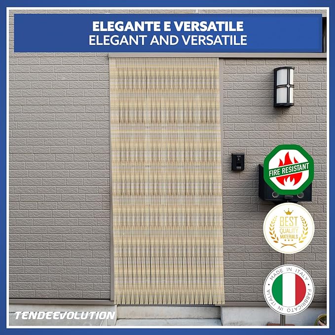 Tenda Antimosche Modello GLIT in PVC, Plastica Rosso | Largh. 1,40m x Alt. 2m | Protezione Insetti, Porta, Esterno, Interno
