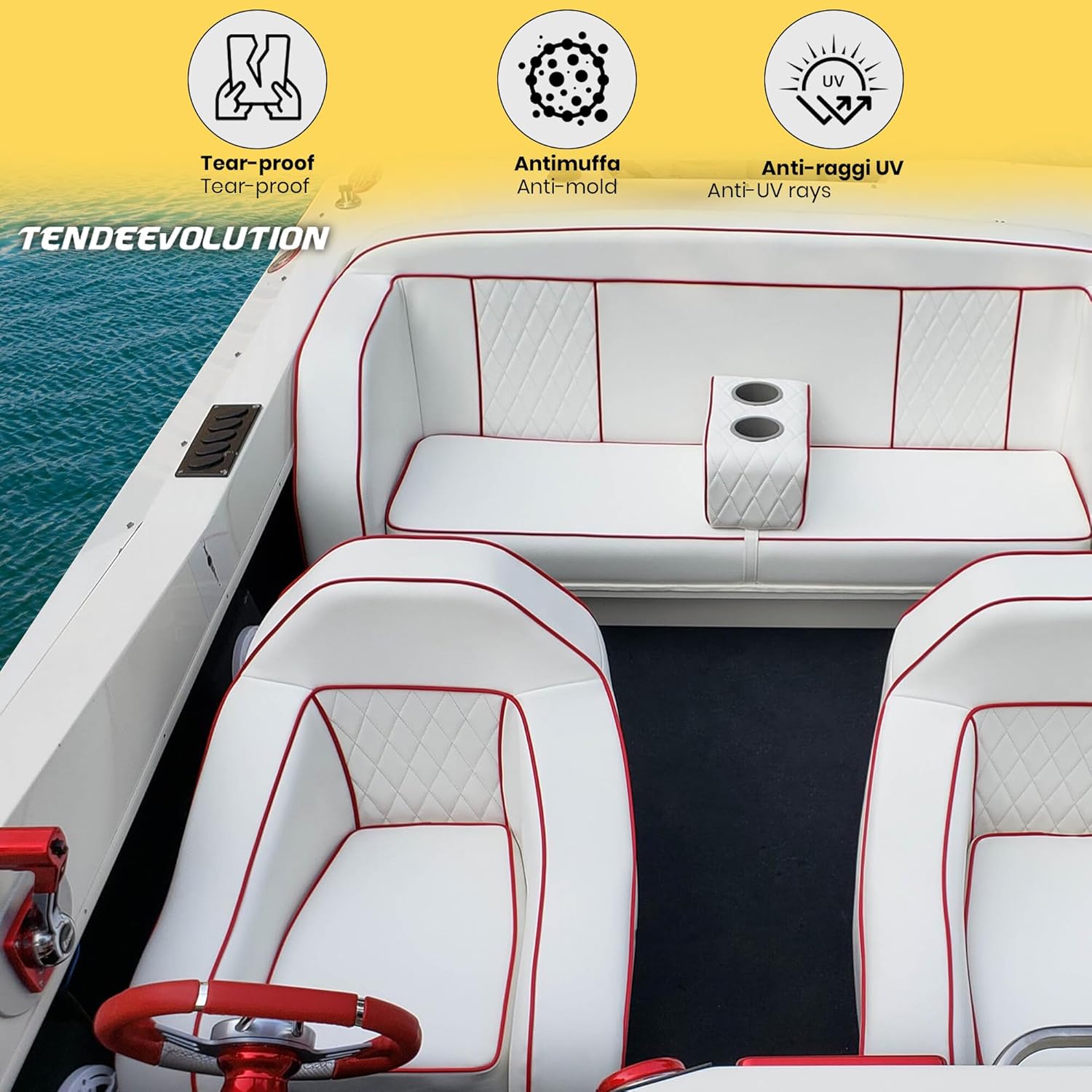 Bordino PVC Bordò per Cuscineria Nautica - UV Resistant - 5MT - Perfetto per Imbarcazioni & Giardino