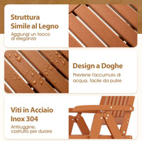 Sedia Esterno Pieghevole, Sedia Ergonomica in HDPE con Braccioli, Schienale Curvo e Seduta a Doghe, Poltrona Pranzo per Giardino Balcone Patio, Portata 150 kg (Marrone)