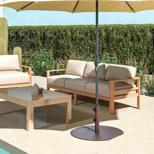 Base per Ombrellone in Metallo 23 kg, Supporto Rotondo con 2 Manopole di Serraggio, Ruote e Manico, Supporto per Ombrellone da Mercato Resistente per Giardino, Cortile, Piscina