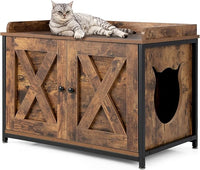 Lettiera per Gatti con Porta Apribile, Ingresso Laterale e Divisorio Rimovibile, Casetta per Gatti Multiuso, Adatto a Soggiorno, Ingresso e Camera da Letto, Portata 45 kg, 80 x 50 x 58 cm