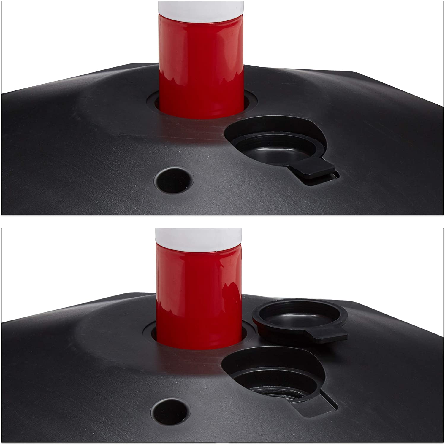 Set di 4 barriere di parcheggio bianche e rosse e paletti per barriere di parcheggio 13_0002310