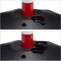 Set di 2 barriere di parcheggio bianche e rosse e paletti per barriere di parcheggio 13_0002310_2