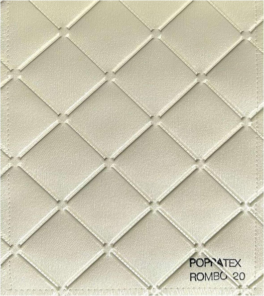 Tessuto Ecopelle Nautica Tappezzeria Alta Qualità "POPPATEX ROMBI" - Colore Panna 20 - Morbida e Resistente - Vendita al Metro