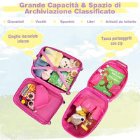 Set di Valigia per Bambini, 16" Valigia+ 12" Zaino, 2 Pezzi, con Ruote Girevoli a 360° e Maniglia Retrattile, Ideale per Viaggiare in Modo Comodo e Divertente (Modello 21)