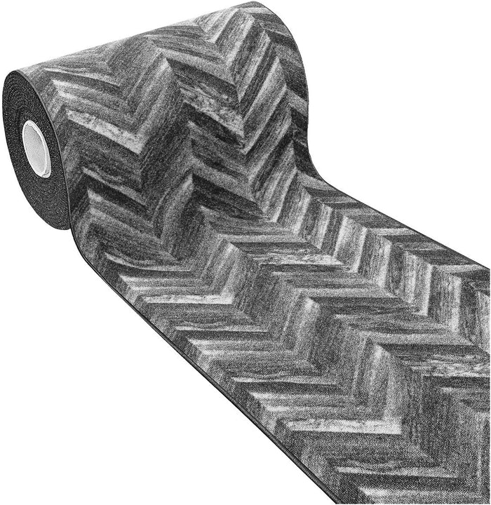 Tappeto Cucina Tessitura Piatta Effetto Parquet Antiscivolo Corridoio Bagno Grigio 50x40 cm