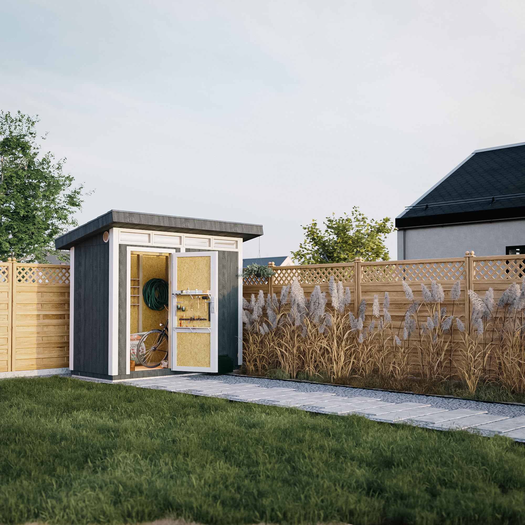 Casetta da Giardino di QUALIT? PREMIUM 3m?²-L161xW294cm - TIMBELA M901-HARVEST HONEY