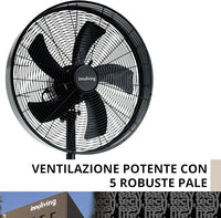 Innoliving Ventilatore Metallo a Piantana INN-529B, Diametro 45 cm, 3 Velocità, Modalità Oscillazione, Struttura Robusta Metallo Nero, Inclinazione Regolabile, 50W, Piantana 120cm