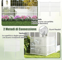 Recinzione Schermo da Giardino in PVC Resistente, 2 Pannelli Recinzione 114 x 113 cm Decorativo per Esterno, Recinto Bordatura Copribidone per Giardino, Bianco