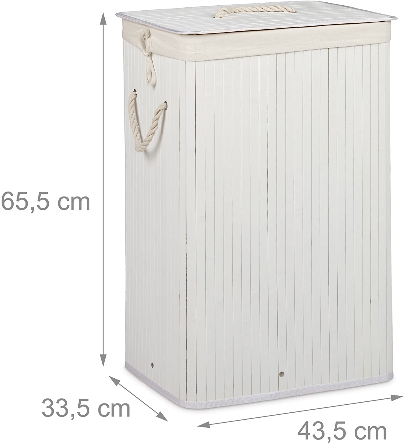 Portabiancheria rettangolare con sacco in cotone 65,5 cm bambù bianco 13_0001905_3