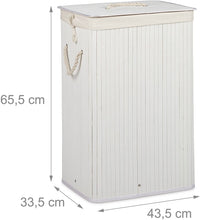 Portabiancheria rettangolare con sacco in cotone 65,5 cm bambù bianco 13_0001905_3