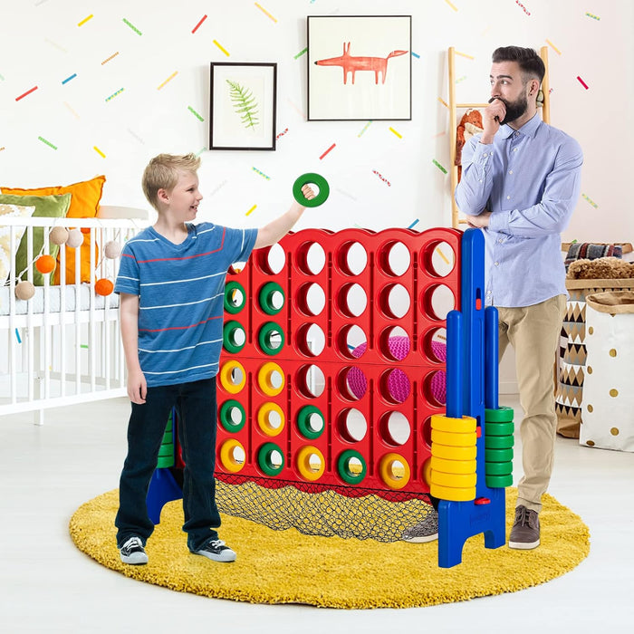 Forza 4 Gigante Mega 4 con Rete, Gioco Familiare da Interno ed Esterno per Bambini ed Adulti, 119 x 42 x 104 cm