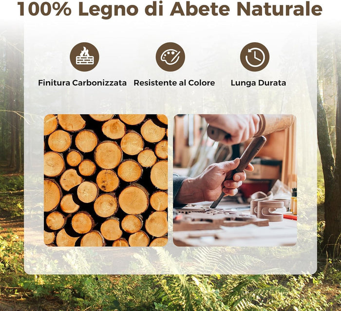 Ponte da Giardino in Legno, Ponte Decorativo con Finitura Tinta e Catena di Sicurezza, Ponte ad Arco in Legno per Giardino, Patio, Cortile e Fattoria, Carico 80 kg