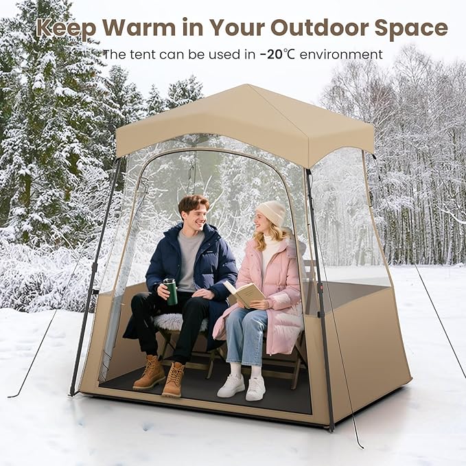 Tenda sportiva, tenda trasparente con visuale libera, telaio robusto e borsa per il trasporto, tenda da campeggio per esterni, tenda a bolla pop-up per guardare gli sport, fare il tifo, campeggiare (160 x 160 x 175 cm)