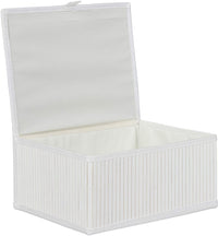 Set di 3 cestini portaoggetti decorativi in ​​bambù bianco 13_0002491