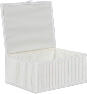 Set di 3 cestini portaoggetti decorativi in ​​bambù bianco 13_0002491