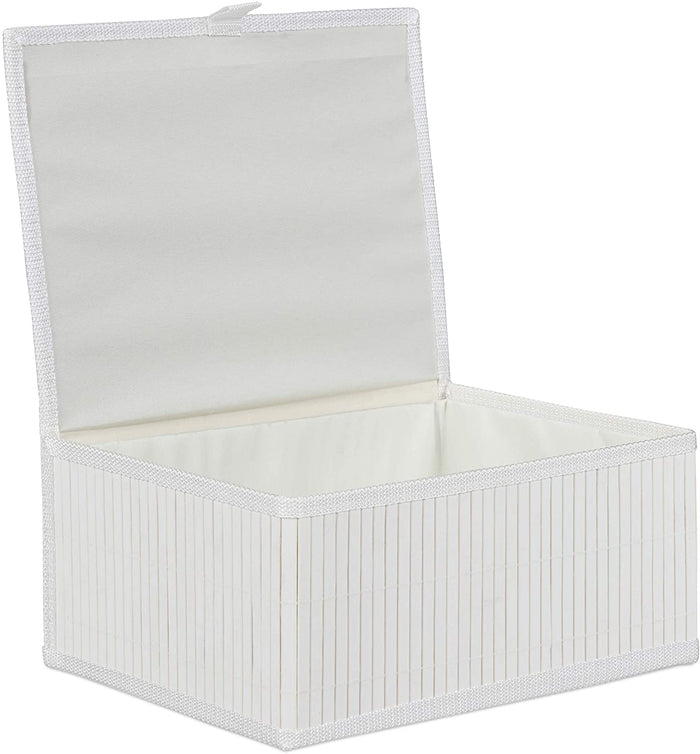 Set di 3 cestini portaoggetti decorativi in ​​bambù bianco 13_0002491