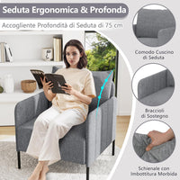 Poltrona Relax, Poltrona Singola in Chenille con Cuscino, Sedia da Soggiorno con Piedini Regolabili, Sedia Moderna per Camera da Letto, Studio, Portata 150 kg