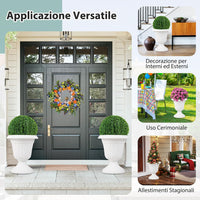 Set di 2 Vasi Alti, Vasi per Fiori in Plastica a Forma di Urna con Base a Piedistallo e Foro di Drenaggio, Contenitori Decorativi per Piante per Interni ed Esterni (Bianco)