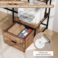 Scrivania per Computer da 170 CM, Scrivania con Supporto per Monitor e Cassetto, Prese di Corrente, Porte USB e Ripiani di Archiviazione, Scrivania per Ufficio e Casa