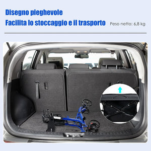 Deambulatore con Seduta 2 in 1, Rollator Pieghevole, Deambulatore per Anziani con 4 Ruote, Maniglie Regolabili Freni, con Doppia Funzione Schienale Reversibile e Borsa Portaoggetti (Blu)