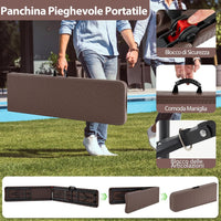 Panca da Giardino 180 cm, Panca Pieghevole da Picnic in HDPE, per Giardino Campeggio Festa, Portata 600 kg (Panca)