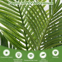 Set di 2 Piante Artificiali di Palma 90 CM/140 CM, Pianta Finta in Vaso da Interno ed Esterno, Decorazione Moderna per Soggiorno, Veranda, Ufficio e Negozio (90 cm)