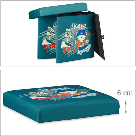 Sgabello pieghevole per bambini con coperchio 38 cm blu 13_0002799_2