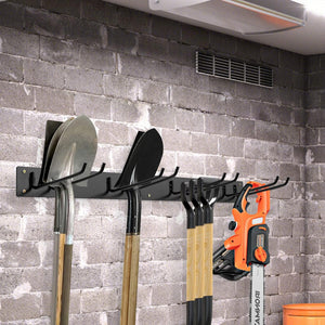 Organizzatore Garage, Organizzatore di Attrezzi da Giardino in Metallo con 8 Ganci, Capacità di Carico di 150 kg