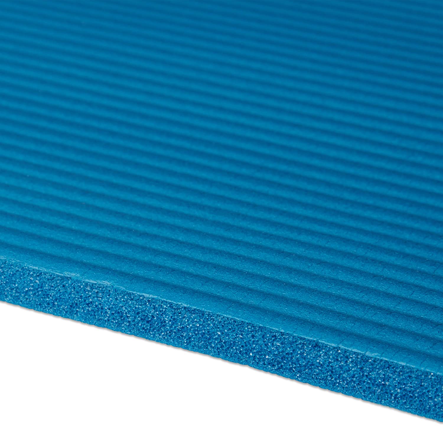 Tappetino yoga spessore 1 cm cinturino in gomma trasporto ginnastica pilates aerobica blu 13_0002843_5