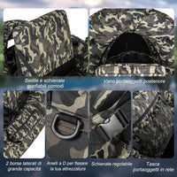 Gommone Gonfiabile da Pesca, Barca da Pesca Portatile con 2 Pinne, Pagaia in Alluminio, Pompa, Spallacci Regolabili e Kit di Riparazione, Schienale Regolabile, capacità di Carico 150kg