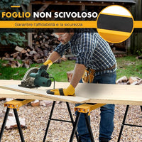 2 Cavalletti da Lavoro Pieghevoli, Coppia di Cavalletti in Metallo per Segare, Carico Fino a 275 kg (Modello 1)