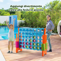 Forza 4 Gigante Mega 4 in Linea Quattro Insieme, Gioco da Tavolo Gioco di Fila per Bambini, 120 x 42 x 104 cm (Azzurro+Arancione)