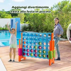 Forza 4 Gigante Mega 4 in Linea Quattro Insieme, Gioco da Tavolo Gioco di Fila per Bambini, 120 x 42 x 104 cm (Azzurro+Arancione)
