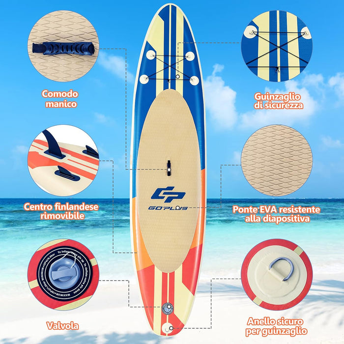 Tavola da SUP, Stand Up Paddle Board Gonfiabile, Surf Board Gonfiabile con Accessori Completo, Tavola da Surf Gonfiabile