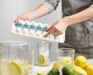 Joseph Joseph Duo QuickSnap Stampo per Ghiaccio in Plastica, Facile da rilasciare e riutilizzabile, con coperchio, Salvaspazio ed Impilabile, Blu