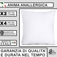 Set 2 Imbottiture Cuscini Divano 50 cm, Anima Anallergica, Cuscino Morbido per Arredo, Cuscino Interno Made in Italy (2 Imbottiture, 50x50 Cm)